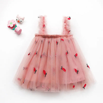 Zomerjurk voor Meisjes – Prinsessenstijl met Borduursels
