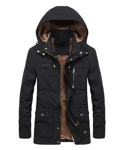 Men's Winter Fleece Thick Windbreaker Jacket  size options ranging from M to 5XL