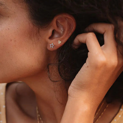 S925 Silver Stud Earrings with Zirconia Accents