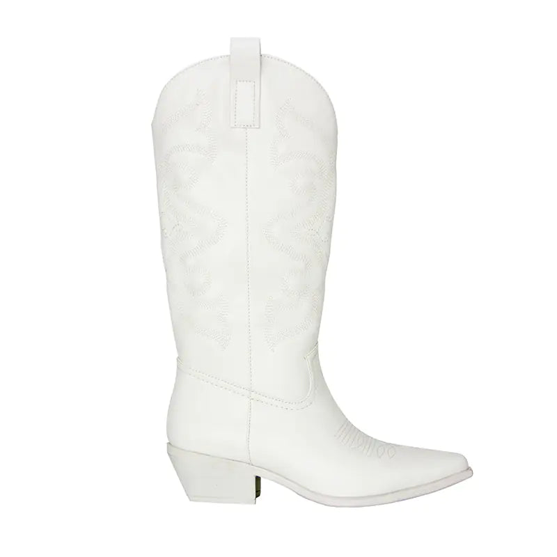 Vintage-Cowboystiefel für Damen – Blockabsatz und breite Taille