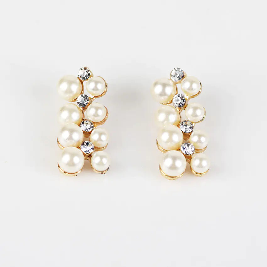 Korean Style Pearl and Rhinestone Bridal Necklace Set