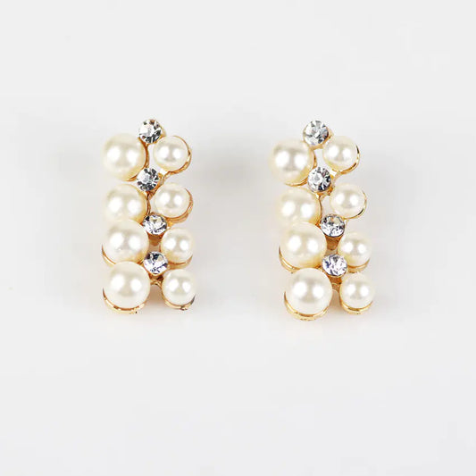 Korean Style Pearl and Rhinestone Bridal Necklace Set