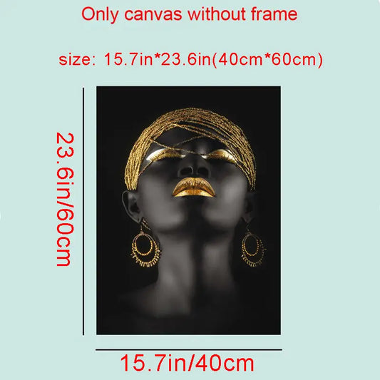 3pcs Canvas Posters of African Women for Home Decor