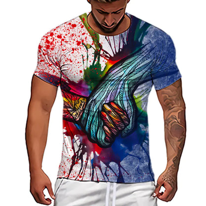 3D Printed Casual Men's T-Shirt - Everyday Scene