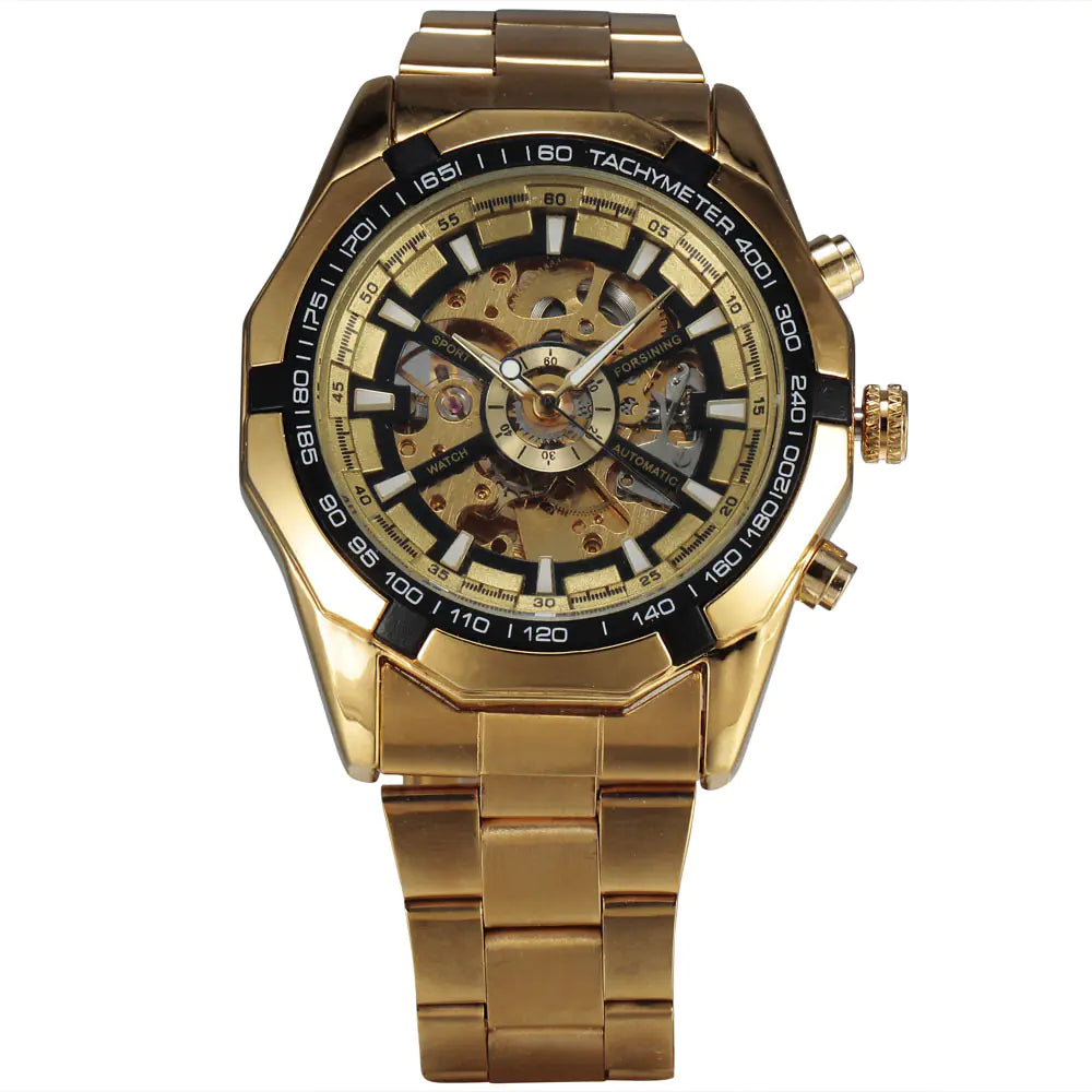 Forsining Men's Automatic Mechanical Watch with Steel Band