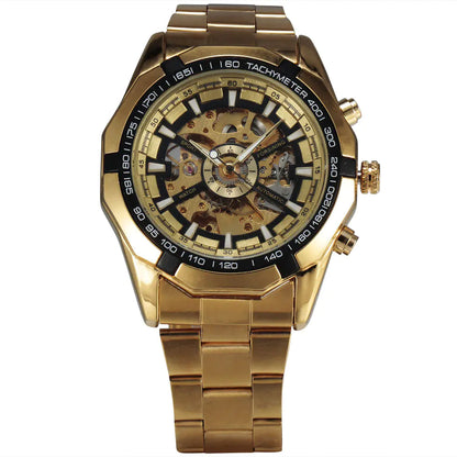Forsining Men's Automatic Mechanical Watch with Steel Band