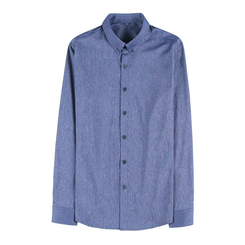 Men's Slim Fit Long Sleeve Shirt with Stretch Fabric
