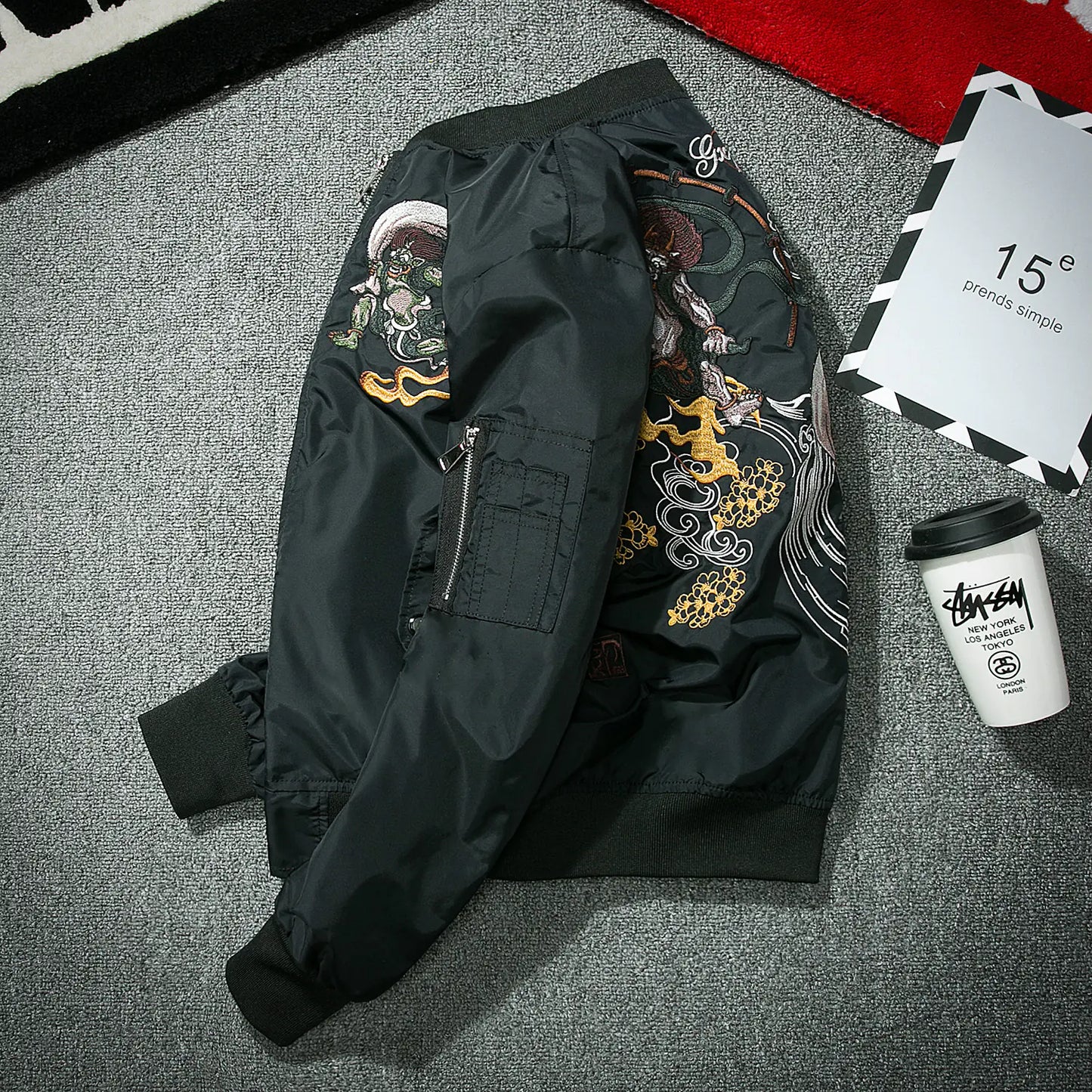 Embroidered Pilot Jacket and Baseball Jacket Combo