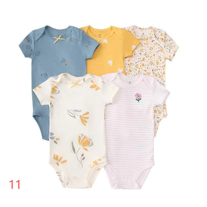 2020 Summer Baby Cotton Short Sleeve Rompers Set