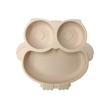 Silicone Baby Tableware Set with Suction Bowl and Owl