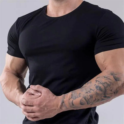 Men's Slim Fit Cotton Short Sleeve Workout T-Shirt