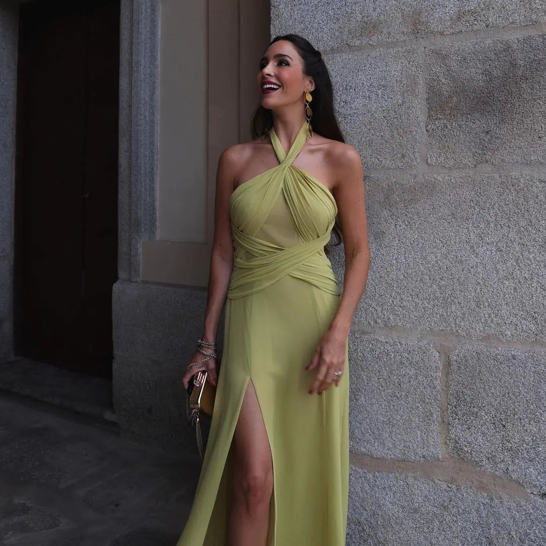 SDM06 Summer Green Dress with Lining - Wholesale Style