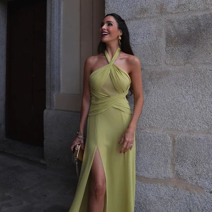 SDM06 Summer Green Dress with Lining - Wholesale Style