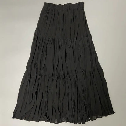 High Waist Pleated A-line Chiffon Skirt