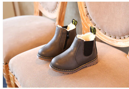 Children's Leather Short Boots for Boys and Girls sizes ranging from 21 to 36,