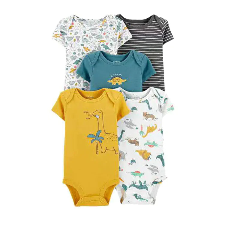 2020 Summer Baby Cotton Short Sleeve Rompers Set